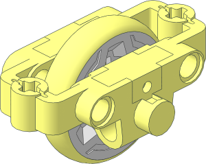 Motor Inertia Flywheel  4 x  6 x  2 with Metal Wheel and Rubber Tyre