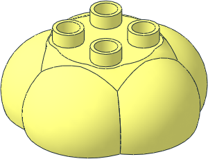 Duplo Plant Tree Top / Bush  4 x  4 with  4 Top Studs and Curved Sides