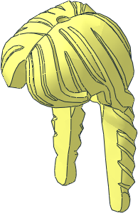 Minifig Hair Female Long with 2 Braids Parted in Center