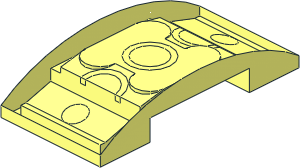 ~Slope Brick Curved  4 x  2 Double without Patternable Surfaces