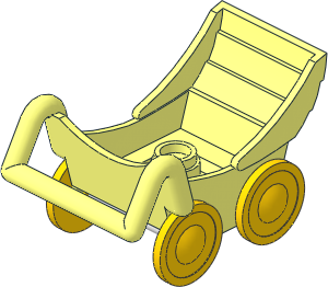 Duplo Pram with Thin Yellow Wheels Pattern
