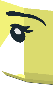 ~Minifig Head with Black Eyebrows and Eyelashes Half Pattern