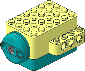 Electric Bluetooth Motor with Dark Azure Turquoise and Drive Hub