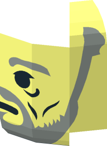 ~Minifig Head with with SW Light Gray Beard and Black Wrinkles (Count Dooku 2002) Pattern - Half