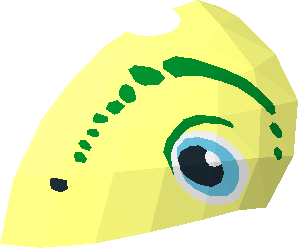 ~Animal Chameleon with Black, Medium Azure and White Eyes Pattern - Face Half