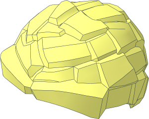 Mini Hair Cracked Rock with Exaggerated Eyebrows