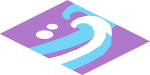 ~Sticker  0.8 x  3.0 with Dark Pink, White and Medium Azure Shooting Star, Z-Shape - Second Face