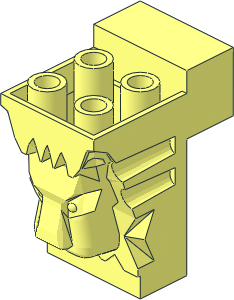 ~Brick  3 x  2 x  3 with Lion's Head Carving and Cutout - Common Subpart