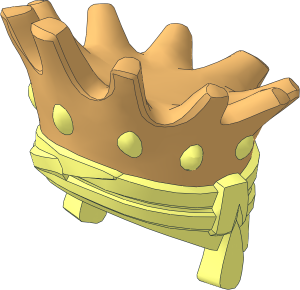 Minifig Head Wrap with Pearl Gold Crown Pattern