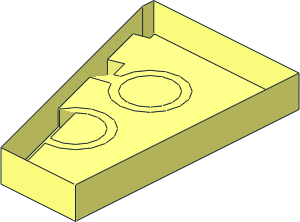 ~Wing  2 x  3 Right without Studs and Top Face