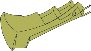 ~Constraction Weapon Jagged Sword 14L with Axle Hole - Half