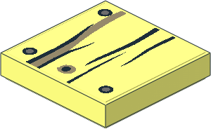 Tile  2 x  2 with Wood Grain and Nails Type 2 Sticker