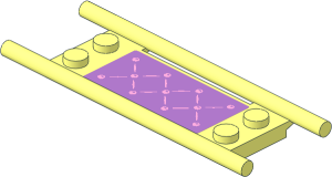 Minifig Stretcher without Bottom Hinges with Medium Lavender Mattress with Bright Pink Buttons Sticker