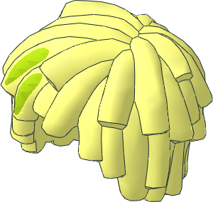 Minifig Hair Short Layered Mop Top with Lime Streaks Pattern