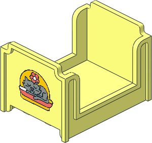 Duplo Bed  3 x  4 x  2.333 Bunk with Sleeping Cat Pattern