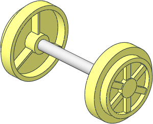~Duplo Train Axle with Two 28 mm Wheels