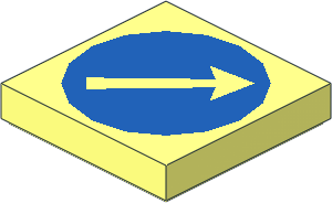 Tile  2 x  2 with Diagonal Arrow on Blue Disc Pattern