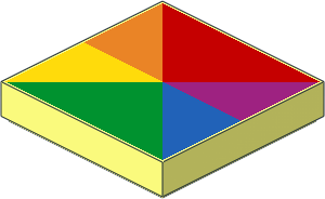 Tile  2 x  2 with Rainbow Triangles Pattern
