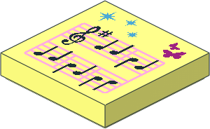 Tile  2 x  2 with Music Notes and Butterflies Pattern