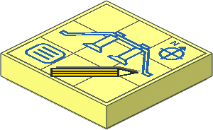 Tile  2 x  2 with Groove with Blueprints Pattern