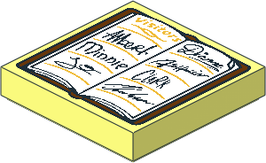 Tile  2 x  2 with Guest Book and Gold "Visitors" Pattern