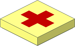 Tile  2 x  2 with Red Cross Pattern
