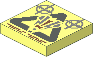 Tile  2 x  2 with Insectoids Logo in Triangle Pattern