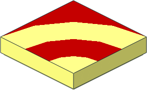 Tile  2 x  2 with Red Quarter Rings Pattern