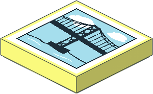 Tile  2 x  2 with Suspension Bridge Portrait Pattern