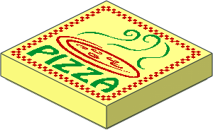 Tile  2 x  2 with Red and Green Pizza Takeaway Box Pattern