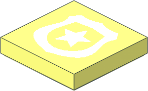 Tile  2 x  2 with White Police Badge and Star Pattern