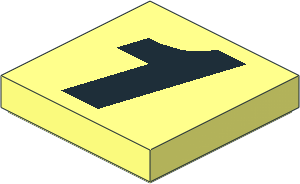 Tile  2 x  2 with Black "1" Pattern