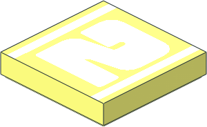 Tile  2 x  2 with White Bold "2" Pattern