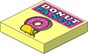 Tile  2 x  2 with "Donut Fancy" and Doughnut on Hand Pattern
