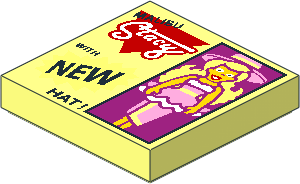 Tile  2 x  2 with Doll and "MALIBU Stacy WITH NEW HAT!" Pattern