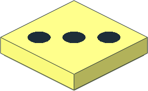 Tile  2 x  2 with  3 Black Dots Pattern