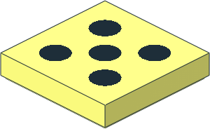 Tile  2 x  2 with  5 Black Dots Pattern