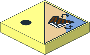 Tile  2 x  2 with  1 Black Dot and Rotating Pyramid Pattern