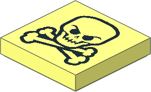 Tile  2 x  2 with Skull and Bones Pattern