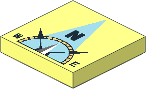 Tile  2 x  2 with Compass North in Light Blue Pointer Pattern