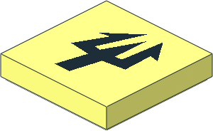 Tile  2 x  2 with Black Trident Pattern