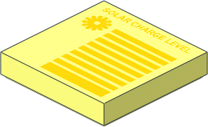 Tile  2 x  2 with Yellow Horizontal Stripes and "SOLAR CHARGE LEVEL" Pattern