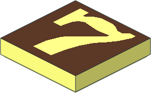 Tile  2 x  2 with "7" Inverse Brown Pattern