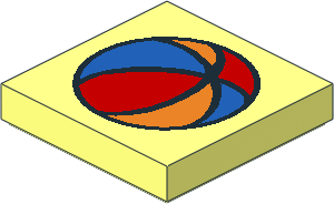 Tile  2 x  2 with Fabuland Ball Pattern