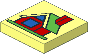 Tile  2 x  2 with Fabuland House Pattern