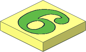 Tile  2 x  2 with "6" or "9" Light Green Pattern