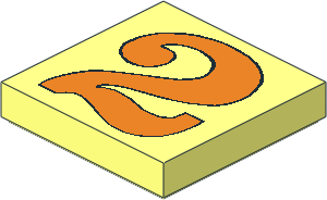 Tile  2 x  2 with "2" Orange Pattern