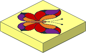 Tile  2 x  2 with Orange/Red/Purple Butterfly Pattern
