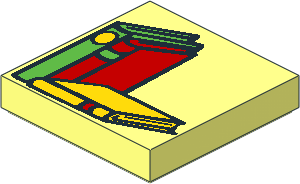 Tile  2 x  2 with Fabuland  3 Books Pattern