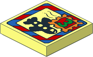 Tile  2 x  2 with Fabuland Airmail Letter with "3" Stamp Pattern